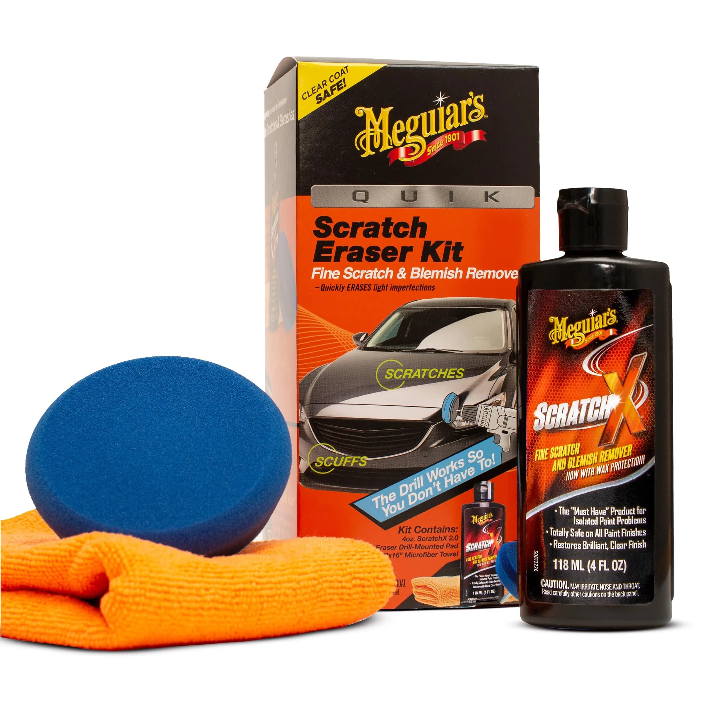 Meguiar's Quik Scratch Eraser Kit, Car Scratch Remover, 4 Piece Kit | Erase Light Scratches & Scuffs - main product image