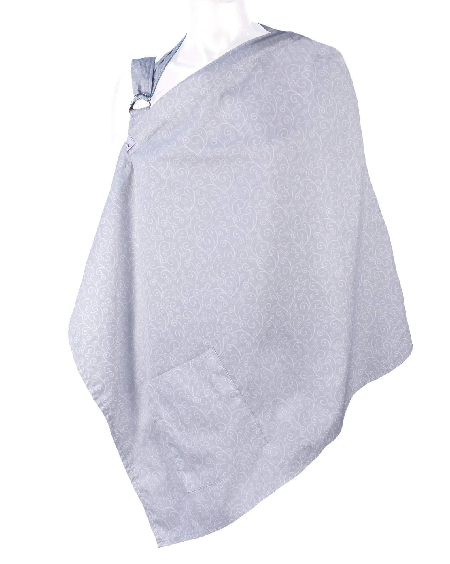 LK Baby Nursing Cover Breastfeeding Privacy Apron 37in x 24.5in | Breathable Cotton for Indian Moms — Grey Swirls
