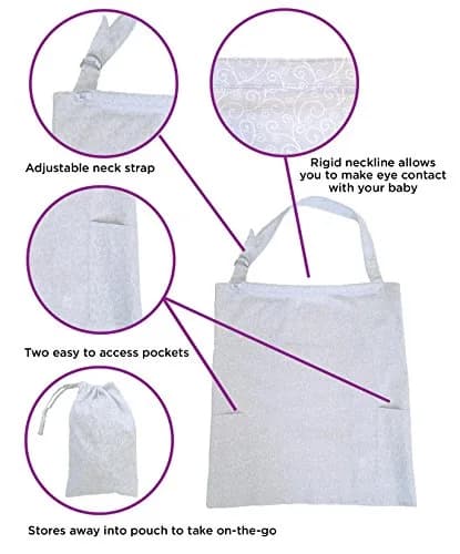 LK Baby Nursing Cover Breastfeeding Privacy Apron 37in x 24.5in | Breathable Cotton for Indian Moms thumbnail 3