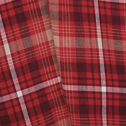 VHC Brands Rustic Red Plaid Braxton Scalloped Curtain for Kitchen & Dining Room Valance 16x60 | Americana Rustic Style thumbnail 6