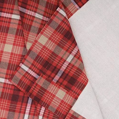VHC Brands Rustic Red Plaid Braxton Scalloped Curtain for Kitchen & Dining Room Valance 16x60 | Americana Rustic Style thumbnail 7