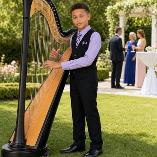 Johnnie Lene JL40 Pinstripe Boys Formal Dresswear Vest Set (14, Black/Lilac) | Complete 5-Piece Suit for Special Occasions thumbnail 3