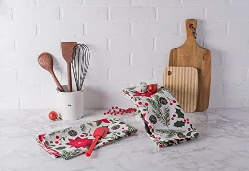 DII Christmas Kitchen Towel Set, Floral Tea Towels for Baking, Cleaning, Entertainment & Cooking, 18x28, Woodland Holiday, 2 Piece thumbnail 5