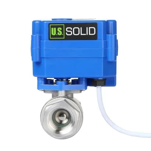 U.S. Solid Motorized Ball Valve 1/2" (15mm) NSF Certified 304SS Full Port, 9-24V AC/DC Auto Return thumbnail 1