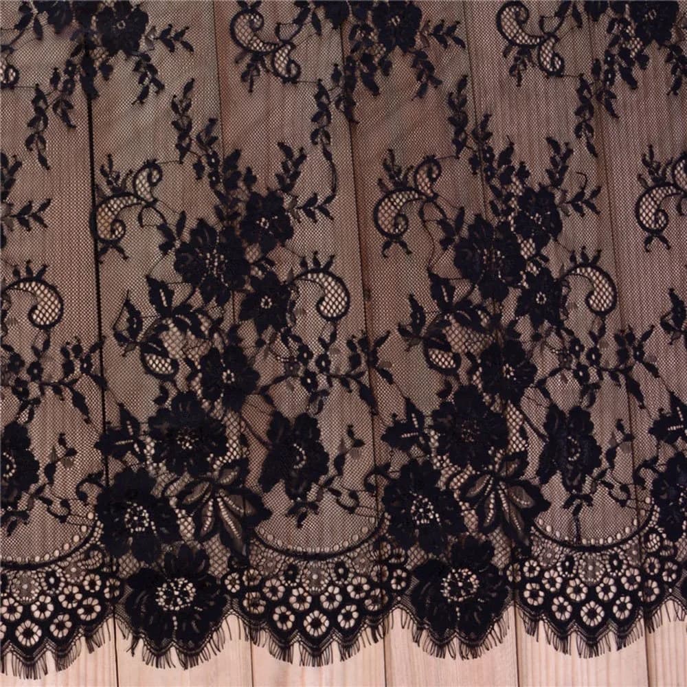 Zthread Floral Embroidered Lace Fabric 59" W | Perfect for Wedding & Home Decor