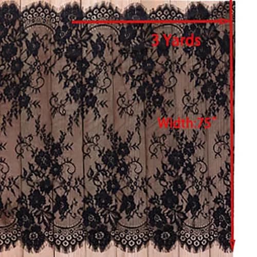 Zthread Floral Embroidered Lace Fabric 59" W | Perfect for Wedding & Home Decor thumbnail 3