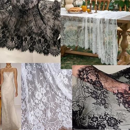 Zthread Floral Embroidered Lace Fabric 59" W | Perfect for Wedding & Home Decor thumbnail 4