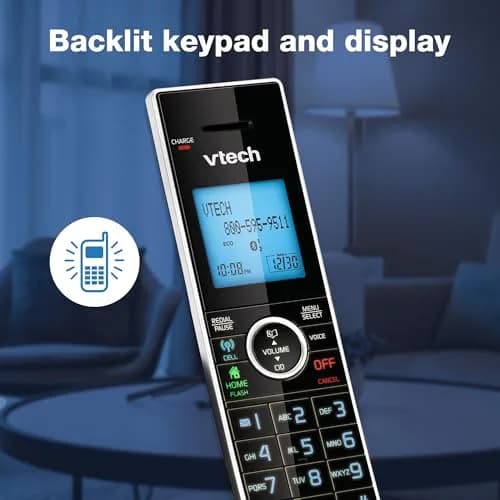 VTech DS6771-3 Connect to Cell Cordless Phone System with Answering Machine & Bluetooth Headset | 2 Handsets + 1 Headset thumbnail 5