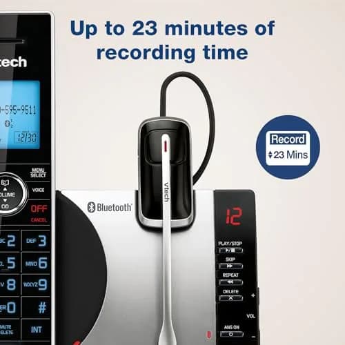 VTech DS6771-3 Connect to Cell Cordless Phone System with Answering Machine & Bluetooth Headset | 2 Handsets + 1 Headset thumbnail 6