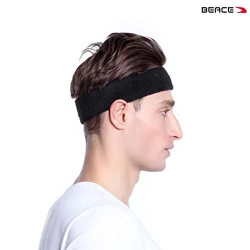 BEACE Sweatbands Sports Headband for Men & Women | Moisture Wicking Cotton Terry Cloth Headband (6PCS) thumbnail 6