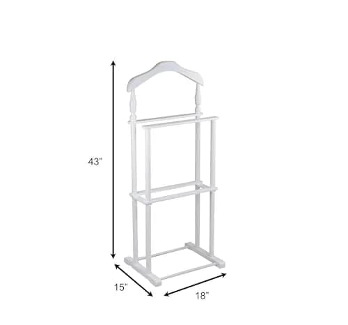 Proman Products Sakura Twin Valet with Wooden Hanger, Trouser Bar & Tie Bar, White | Stylish & Sturdy Clothes Organizer thumbnail 7