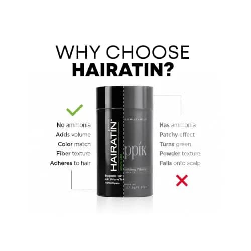 HAIRATIN BY RE-EVOLUTION Hairatin Premium Hair Fibers - Light Brown | Natural-Looking Fuller Hair in Seconds thumbnail 4