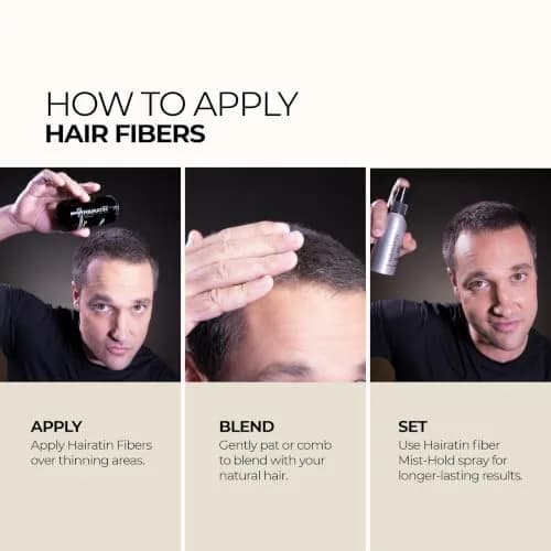HAIRATIN BY RE-EVOLUTION Hairatin Premium Hair Fibers - Light Brown | Natural-Looking Fuller Hair in Seconds thumbnail 5
