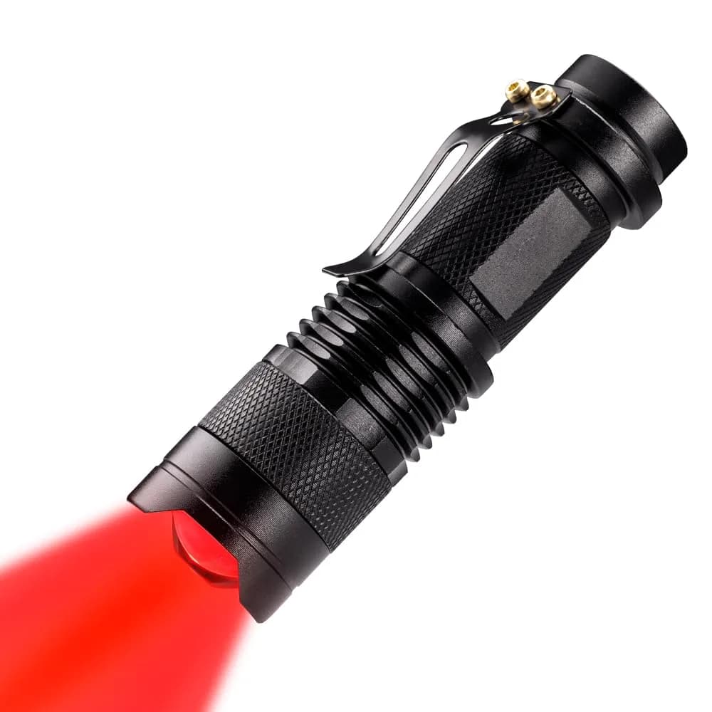 WAYLLSHINE 1-Mode Red LED Flashlight 9cm (3.5in) | Astronomy & Wildlife Observation