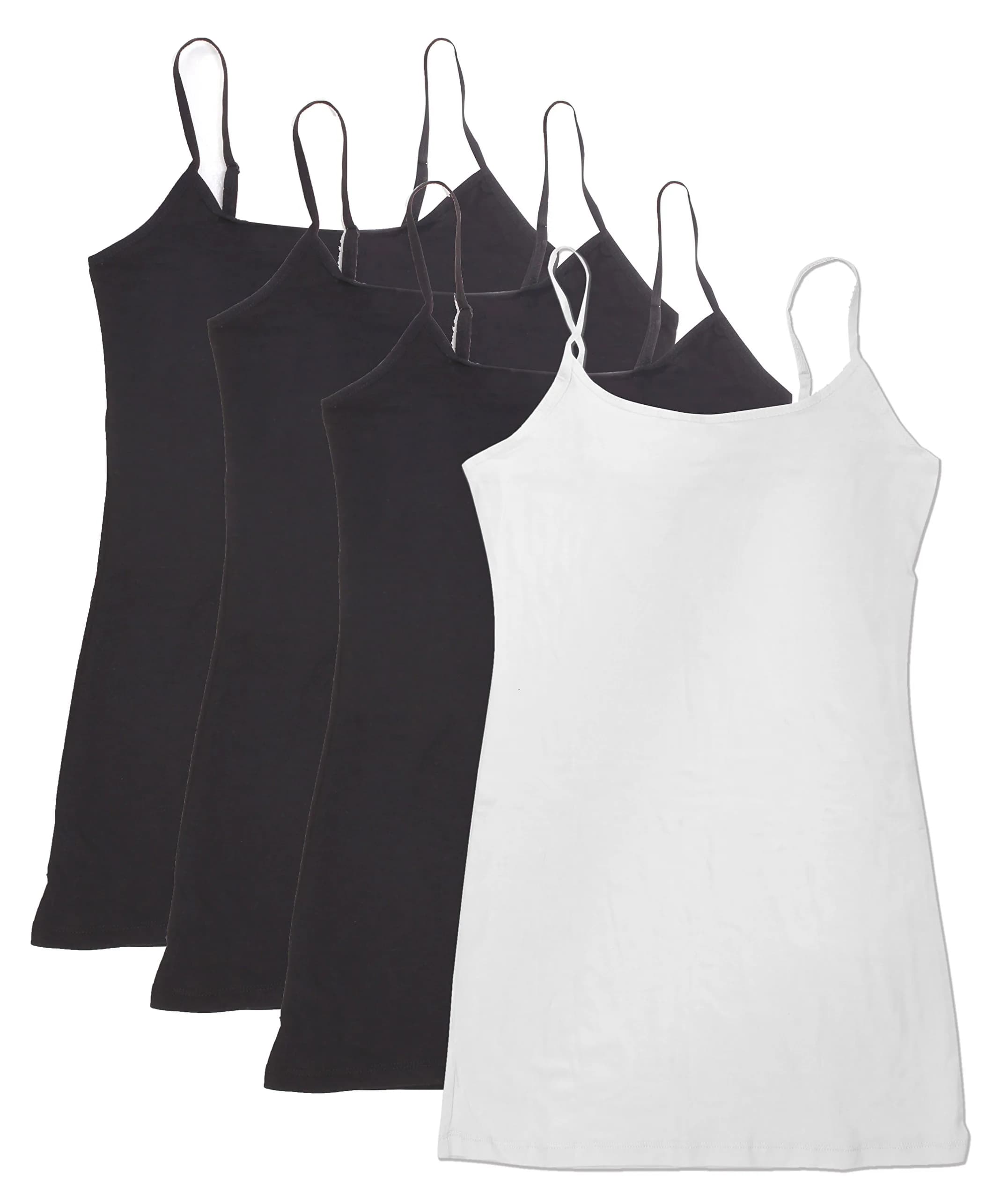 Active Products Women's Basic Tank Top 3X-Bk/Wh | Classic Fit, Cotton, Sleeveless, Scoop Neck, Backless, Great Layering (70-120 chars)