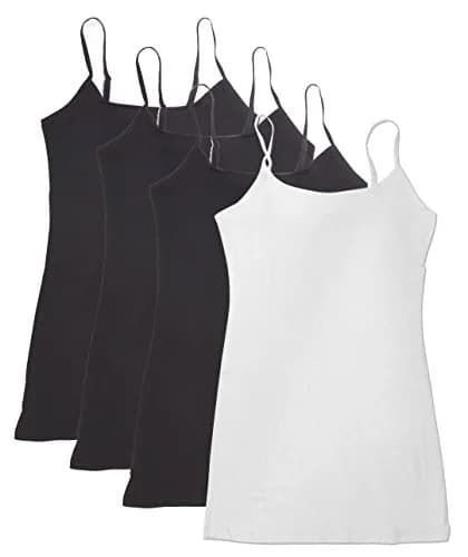 Active Products Women's Basic Tank Top 3X-Bk/Wh | Classic Fit, Cotton, Sleeveless, Scoop Neck, Backless, Great Layering (70-120 chars) thumbnail 1