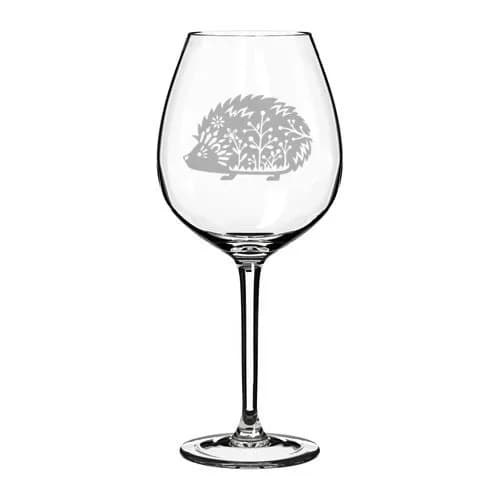 MIP Wine Glass Goblet Fancy Hedgehog 20 oz Jumbo | Real Glass, Modern Style