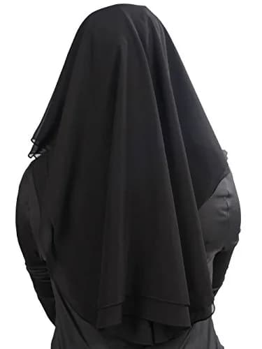 MyBatua 3 Layers Saudi Niqab Black Georgette 78x66 cm (31x26 inches) | Breathable Face Veil thumbnail 4