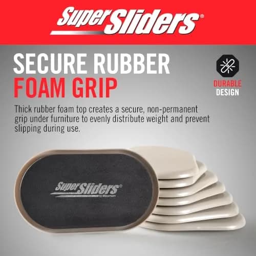 Super Sliders 3-1/2" x 6" Oval Carpet Furniture Sliders (Set of 8, Beige) | Move Heavy Furniture Easily on Carpet thumbnail 4