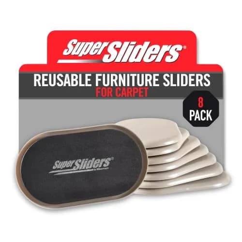 Super Sliders 3-1/2" x 6" Oval Carpet Furniture Sliders (Set of 8, Beige) | Move Heavy Furniture Easily on Carpet thumbnail 1