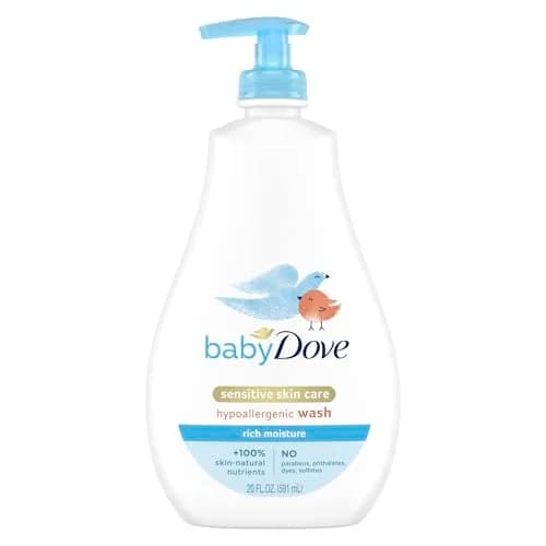 Baby Dove Sensitive Skin Care Baby Wash & Shampoo 600ml (20 Fl Oz) | Tear-Free & Hypoallergenic — 20 Fl Oz