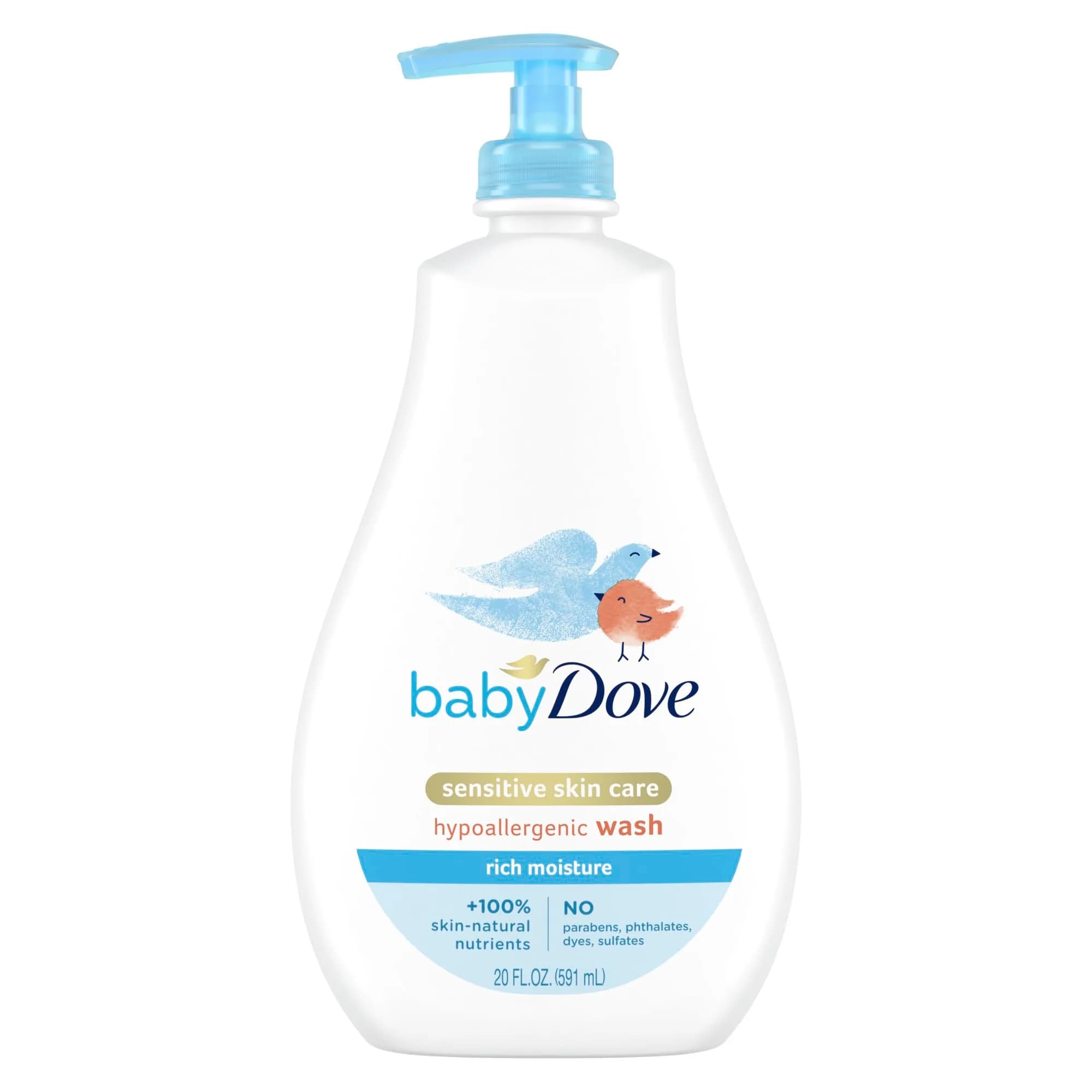 Baby Dove Sensitive Skin Care Baby Wash & Shampoo 600ml (20 Fl Oz) | Tear-Free & Hypoallergenic - main product image