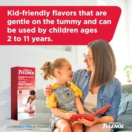 Tylenol Children's Dye-Free Oral Suspension 4 fl. Oz | Gentle, Fast Fever & Pain Relief for Kids 2-11 thumbnail 6