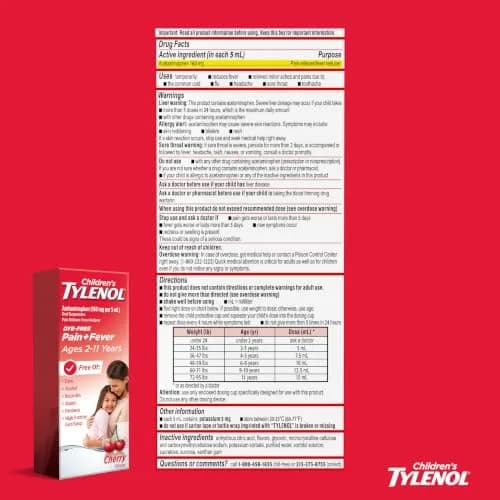 Tylenol Children's Dye-Free Oral Suspension 4 fl. Oz | Gentle, Fast Fever & Pain Relief for Kids 2-11 thumbnail 8