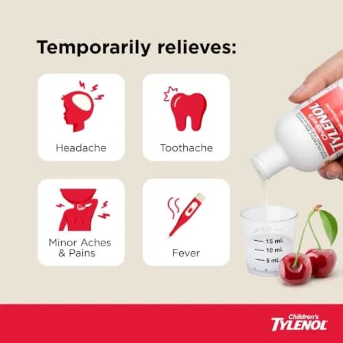 Tylenol Children's Dye-Free Oral Suspension 4 fl. Oz | Gentle, Fast Fever & Pain Relief for Kids 2-11 thumbnail 2