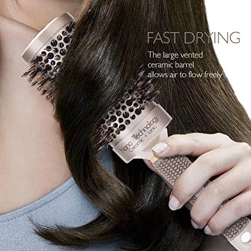 Baasha 3 Inch Round Hair Brush with Boar Bristle & Vented Ceramic Barrel | Salon Quality Styling for Long & Curly Hair thumbnail 6