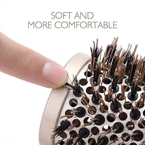 Baasha 3 Inch Round Hair Brush with Boar Bristle & Vented Ceramic Barrel | Salon Quality Styling for Long & Curly Hair thumbnail 2