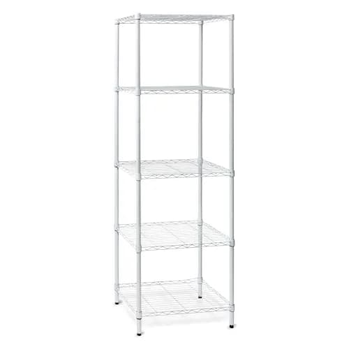 Honey-Can-Do 5-Tier Heavy Duty Adjustable Shelving Unit, 250-lb Per Shelf, NSF Certified, White Wire Shelf for Laundry Kitchen Pantry, 24 x 18 x 72 in thumbnail 3