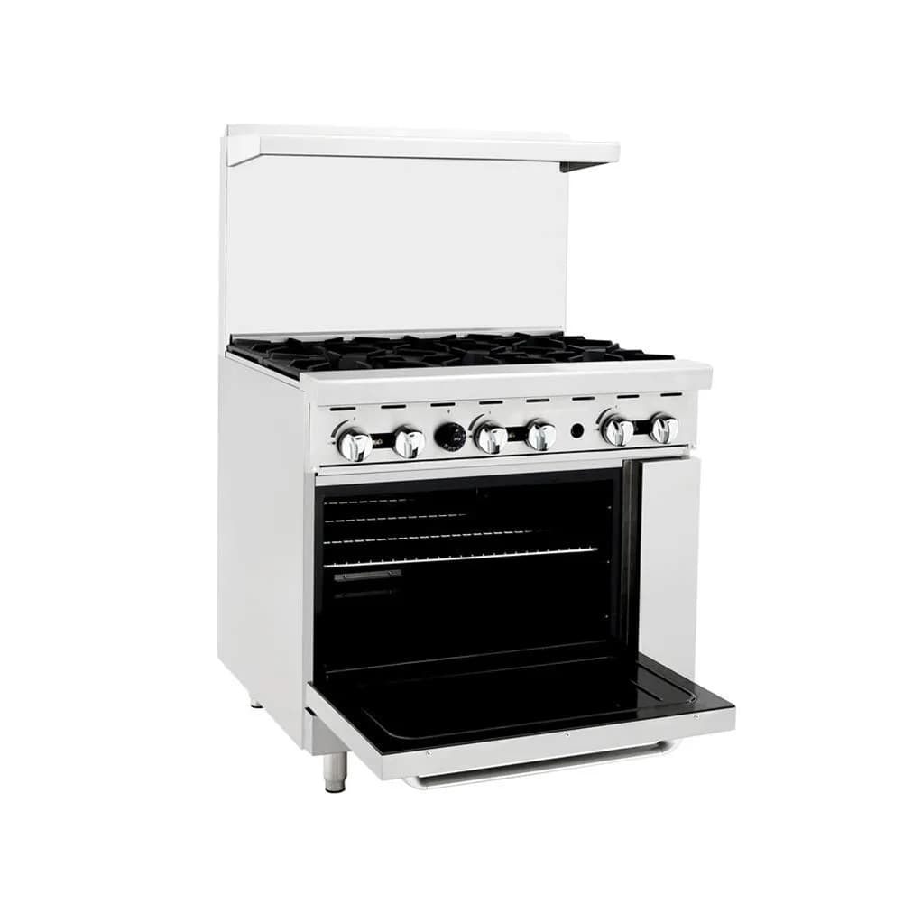 Atosa AGR Commercial Gas Range, 36" Gas Range, (6) Burners, Standard Oven, Natural Gas
