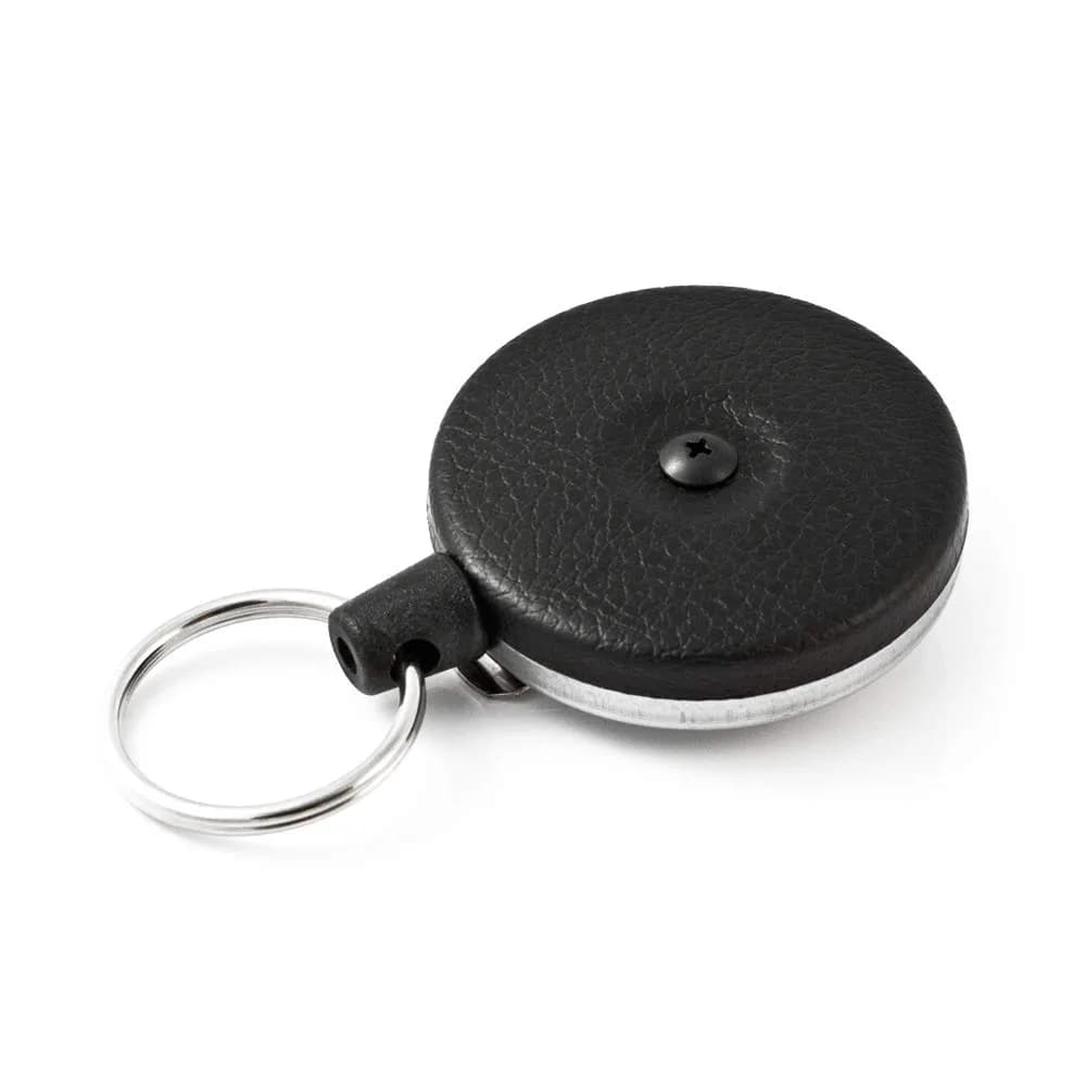 KEY-BAK Original SD Keychain, 36" Cord, Belt Clip, Black | Vintage Heavy Duty Retractor — Black Vinyl / 36" Kevlar (15 oz. Retraction)