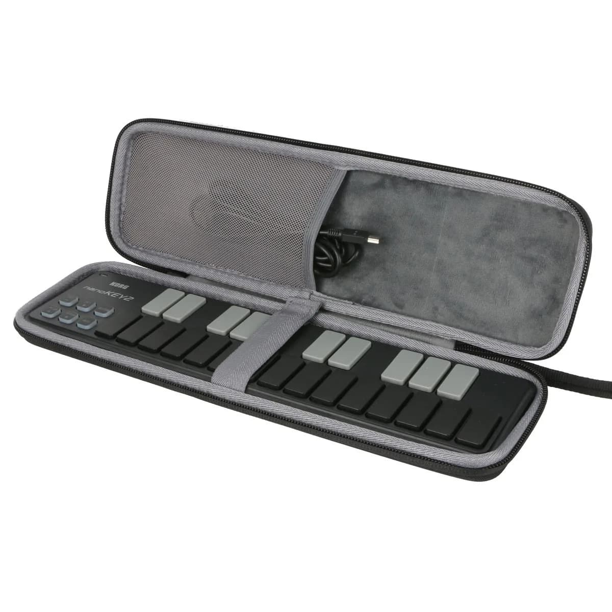 co2CREA Hard Travel Case for Korg NANOKEY2 25-Key MIDI Controller | Shockproof EVA Shell with Hand Strap — Case for Nanokey2
