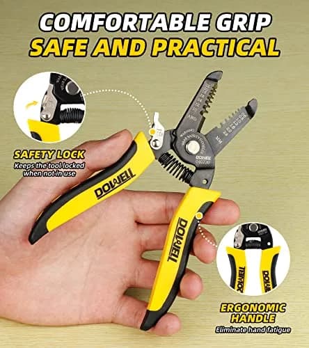 DOWELL Wire Stripper, Cutter, Crimper Tool 10-22 AWG | Multifunctional Plier for Electricians thumbnail 4