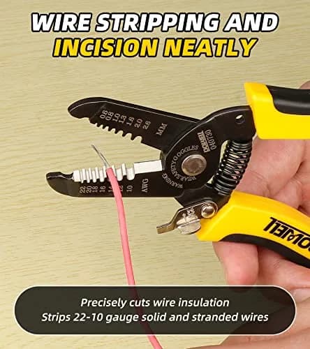 DOWELL Wire Stripper, Cutter, Crimper Tool 10-22 AWG | Multifunctional Plier for Electricians thumbnail 6