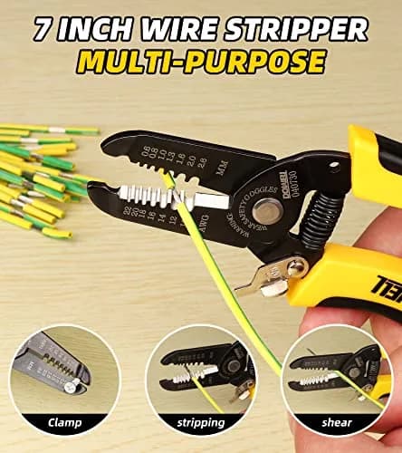 DOWELL Wire Stripper, Cutter, Crimper Tool 10-22 AWG | Multifunctional Plier for Electricians thumbnail 7