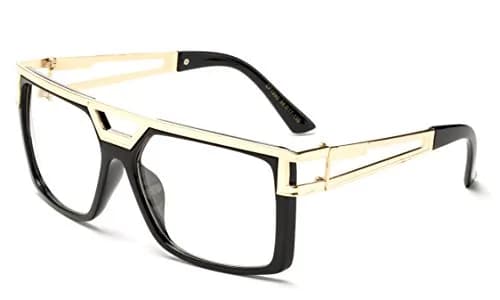 Newbee Fashion Clear Sunglasses Retro Design 57mm Lens | Unisex Thick Frame Eyewear thumbnail 1