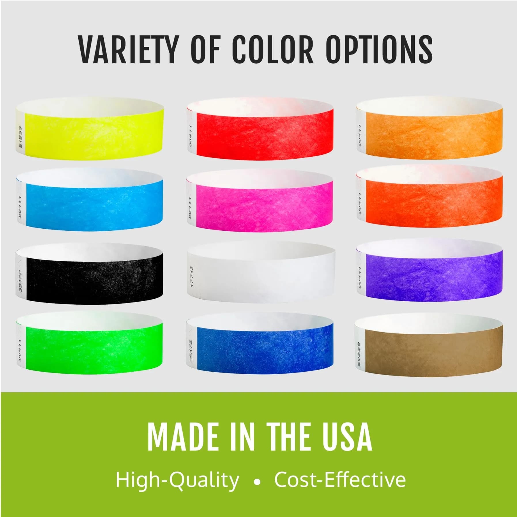 WristCo 5-Color Variety Pack Tyvek Wristbands | 200 Count - view 6