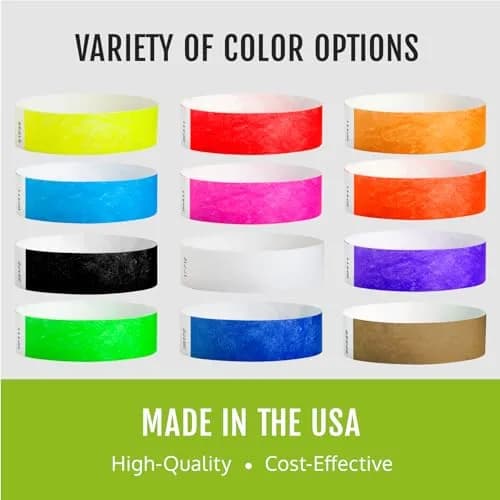 WristCo 5-Color Variety Pack Tyvek Wristbands | 200 Count thumbnail 6