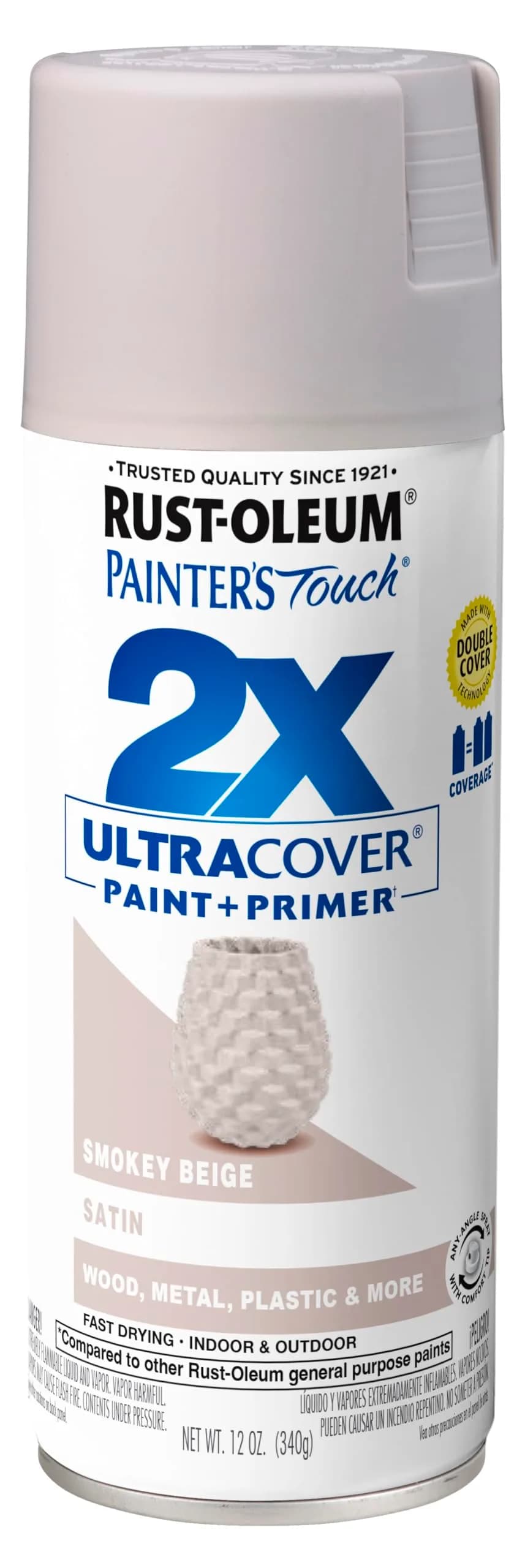 Rust-Oleum Painter's Touch 2X Ultra Cover Satin Smokey Beige Spray Paint, 340g - main product image