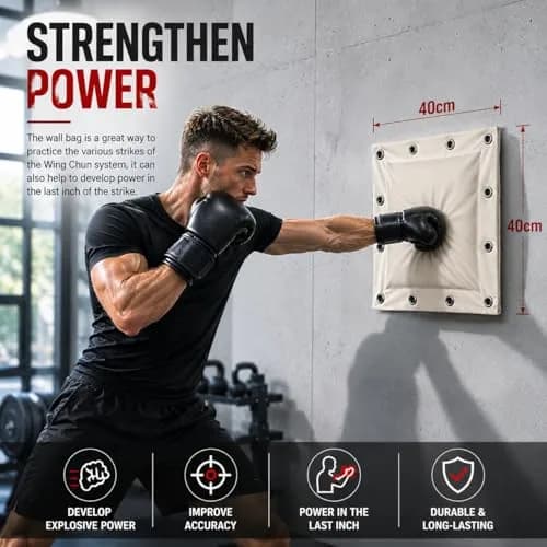 ZooBoo Wall Bag for Martial Arts Training 40 x 40cm | Durable Punching Bag for Wing Chun & Boxing thumbnail 4