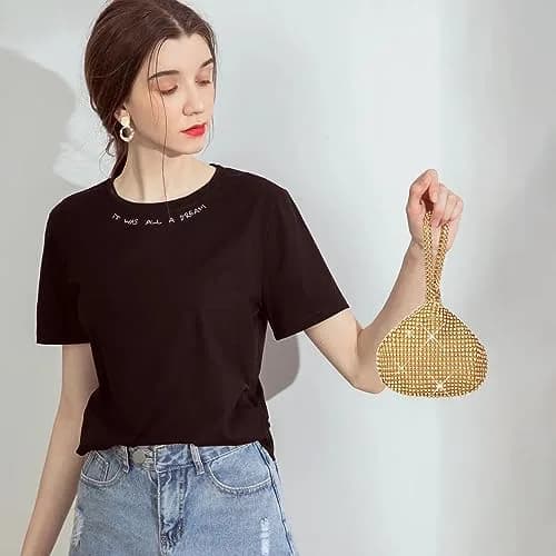JIAN YA NA Women's Rhinestone Trihedral Clutch Evening Bag | Small 12 cm (4.7") thumbnail 4