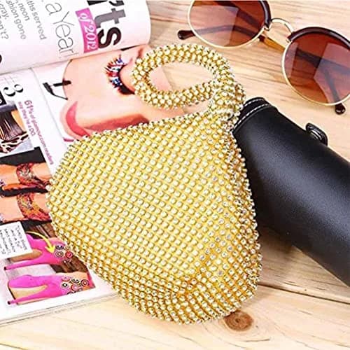 JIAN YA NA Women's Rhinestone Trihedral Clutch Evening Bag | Small 12 cm (4.7") thumbnail 8
