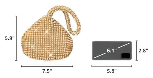 JIAN YA NA Women's Rhinestone Trihedral Clutch Evening Bag | Small 12 cm (4.7") thumbnail 3