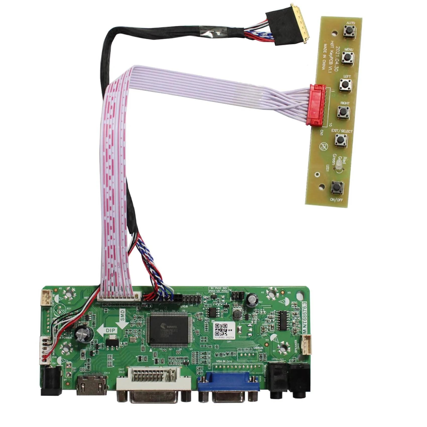 VSDISPLAY Controller Board for 15.6" 1366x768 LCD Screens | VGA DVI Audio Input - main product image