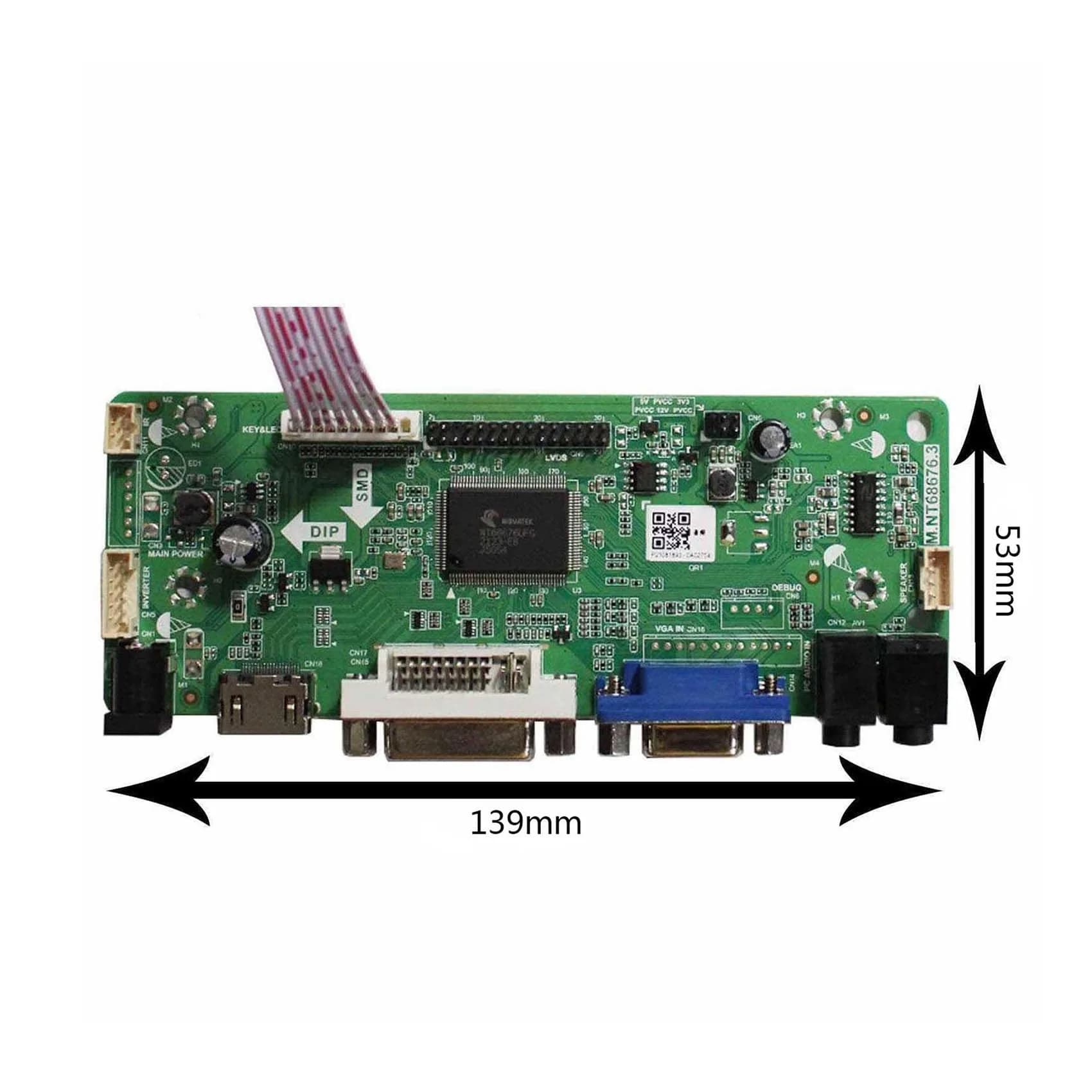VSDISPLAY Controller Board for 15.6" 1366x768 LCD Screens | VGA DVI Audio Input - view 7