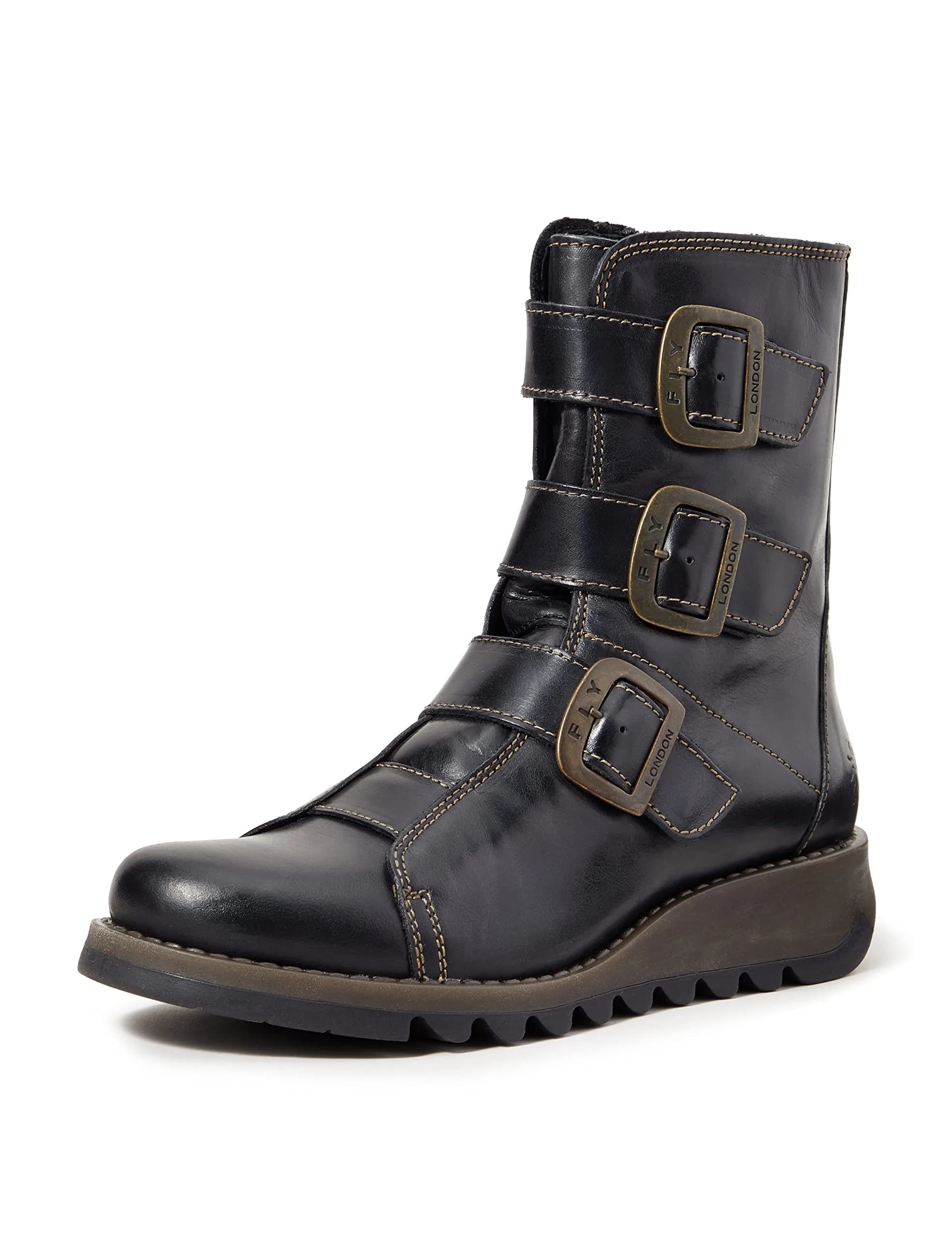 FLY London Scop110fly Women's Motorcycle Biker Boots 41 | Leather Mid-Calf Style