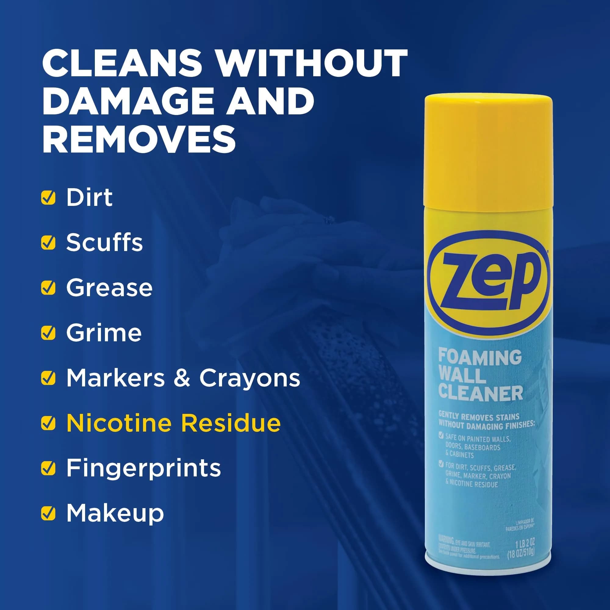 Zep Foaming Wall Cleaner, 18 oz (532 ml) | Scrub-Free Formula for Walls & Trim - view 4